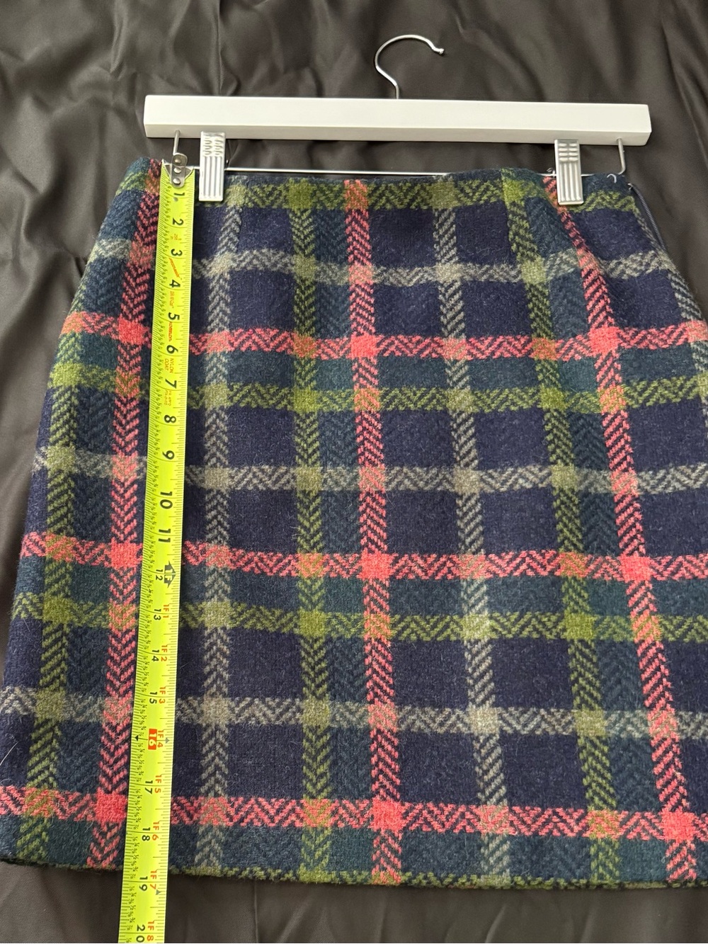 Boden Navy Plaid Midi Skirt with Pink & Green Accents size 4 small - Picture 2 of 6